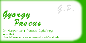 gyorgy pascus business card